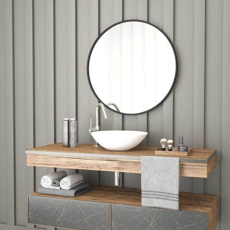 Merrick Lane Accent Wall Mirror with Metal Frame for Bathroom, Vanity, Entryway, Dining Room, & Living Room