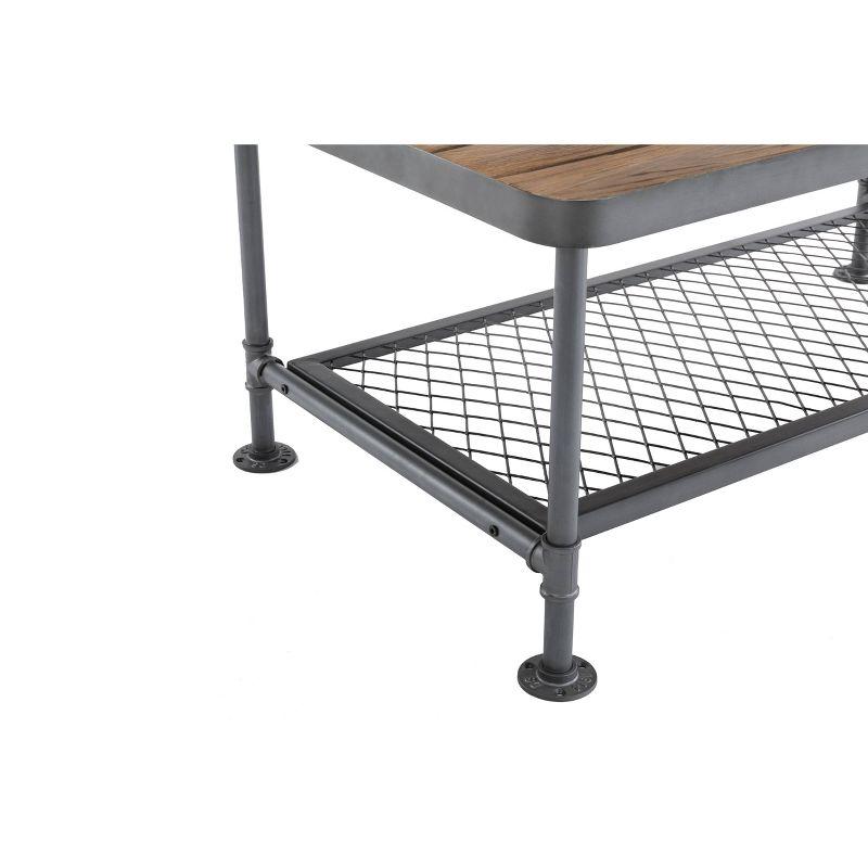Newport Coffee Table Gray/Natural - Boraam: Metal Frame, Fir Wood Top, 42" L x 24" W x 18" H