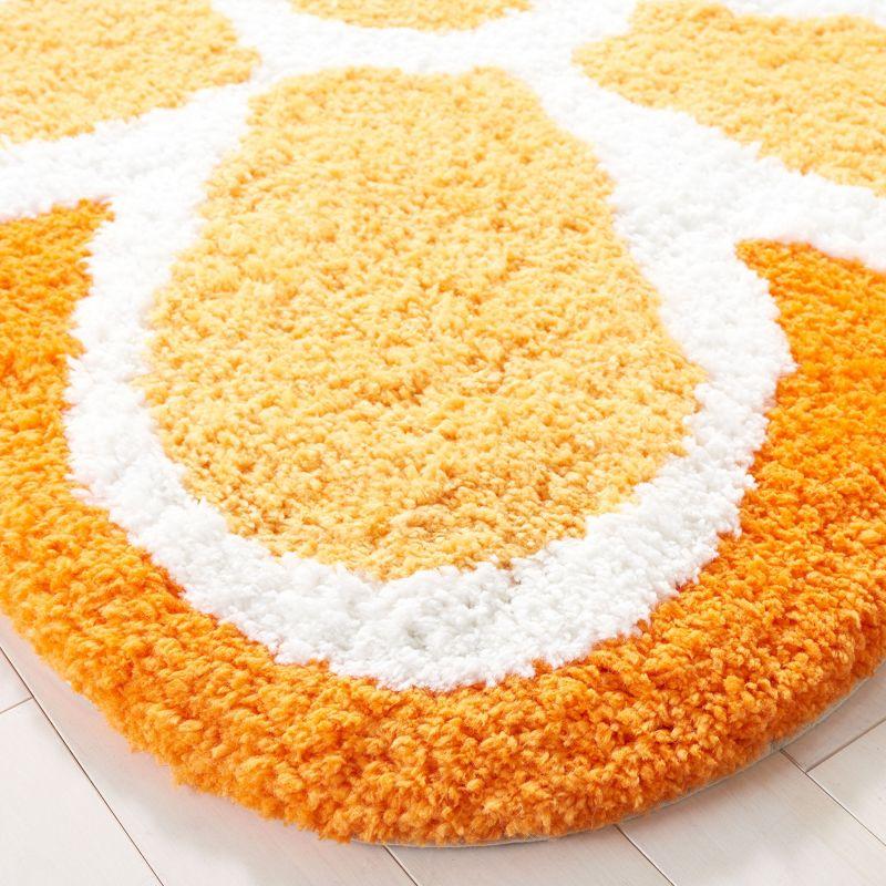 Novelty NOV902 Hand Tufted Accent Rug - Ivory/Orange - 3' round - Safavieh.