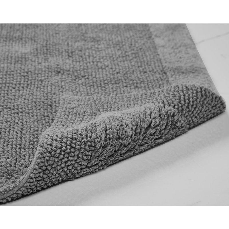 Better Trends Edge 100% Cotton Tufted Reversible Bath Rug 20" x 20" Contour - Gray