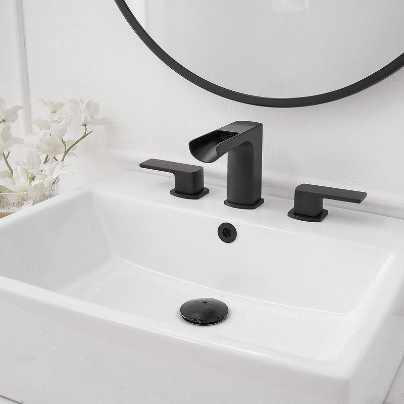 Matte Black Stainless Steel Waterfall Double-Handle Faucet Set