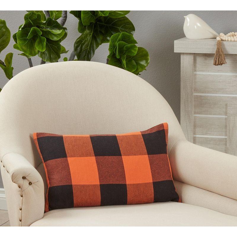 Saro Lifestyle Buffalo Plaid Throw Pillow With Down Filling