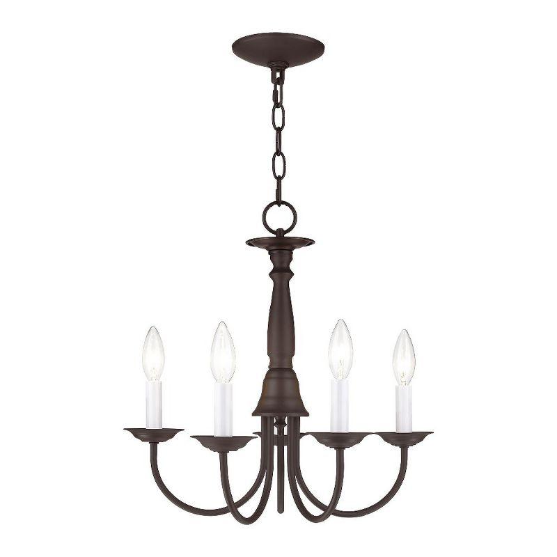 Elegant Bronze 5-Light Chandelier with Steel Finish and Chain Hang