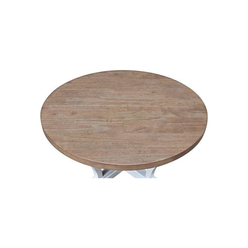 Eco-Friendly Parawood Round Coffee Table in Sesame & Chalk