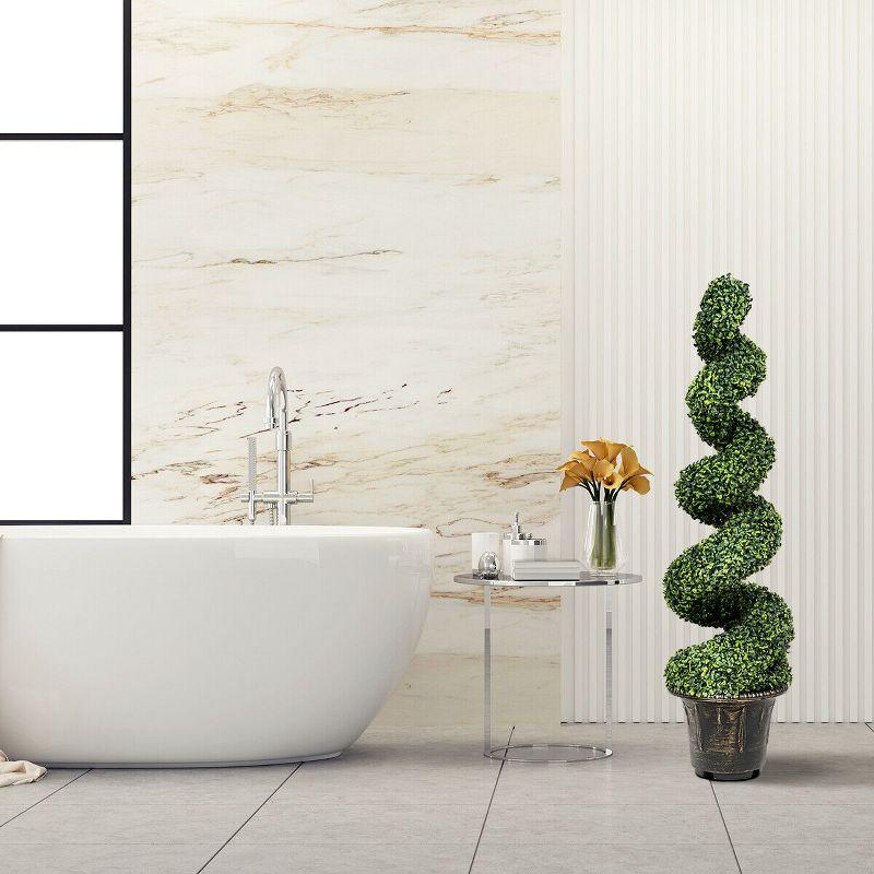 Costway 4FT Artificial  Tree Faux Tree W/Realistic Leaves Indoor Outdoor