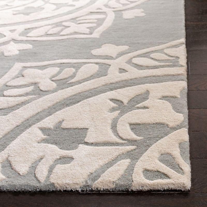 Handmade Grey/Ivory Rectangular Wool Tufted Rug 30" x 4"