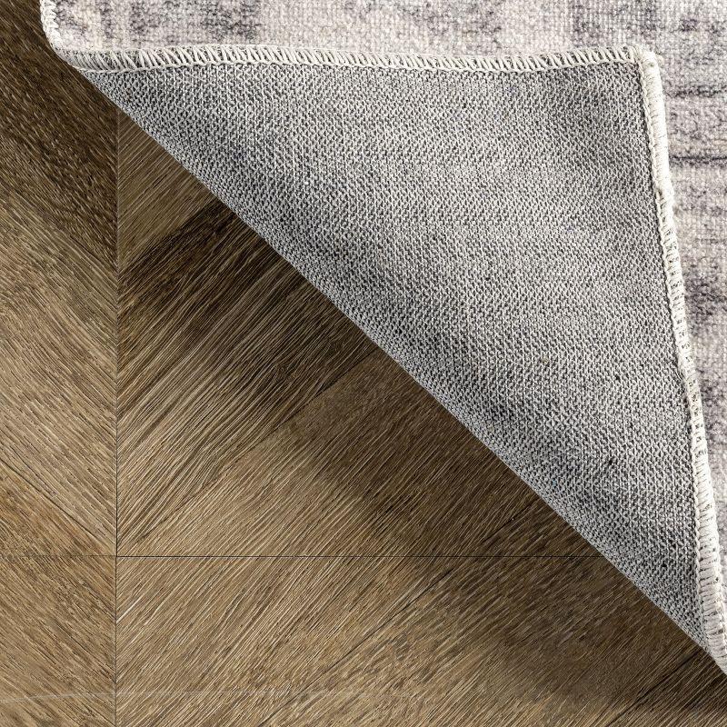 Nuloom 6 Round Machine Washable Rain Haven Vintage Medallion Indoor Area Rug, Grey Non-Slip Backing, Stain Resistant,  BedroomLiving Room, Kitchen