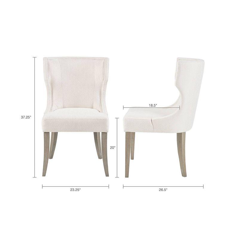 Madison Park Troy Upholstered Wingback Dining Chair Cream