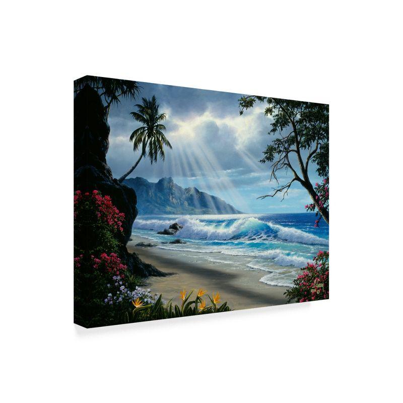 Waves Under Clouds Landscape Canvas Print with Frame