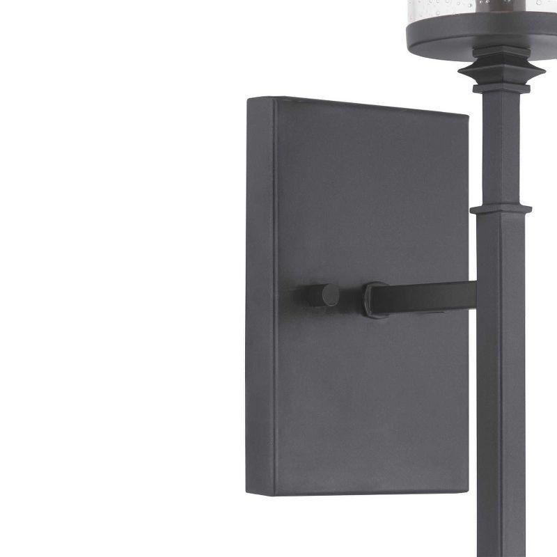 Progress Lighting Gresham 1-Light Wall Bracket, Graphite Finish, Seeded Glass Shade