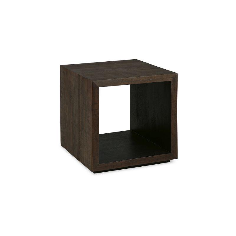 Hensington Square Dark Brown Wood and Metal End Table