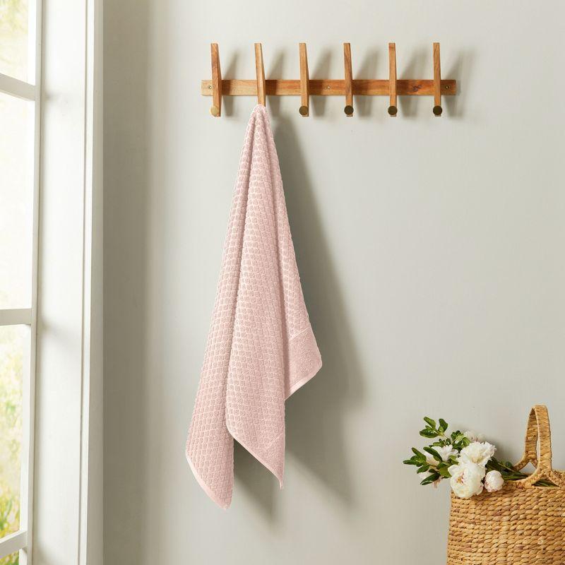 FreshFolds 100% Cotton Lattice Texture Bath Towels (Set of 4)
