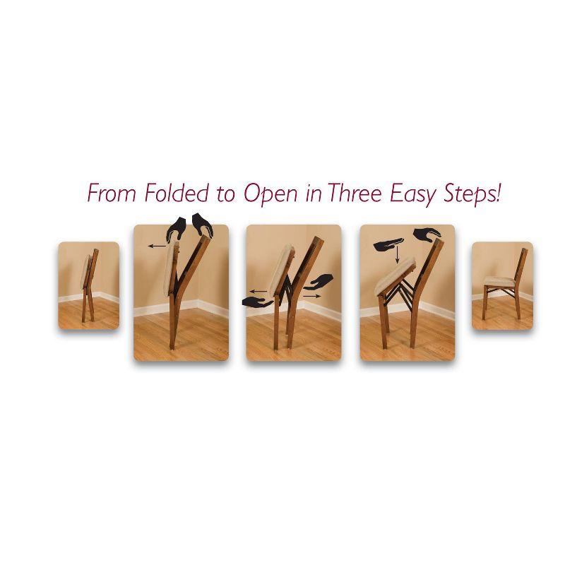 Set of 2 Shaker Ladderback Folding Chair Oak Brown - Stakmore