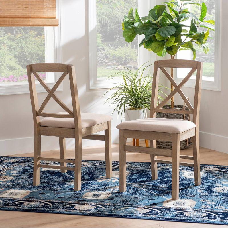 Set of 2 Triena X-Back Dining Chairs - Linon