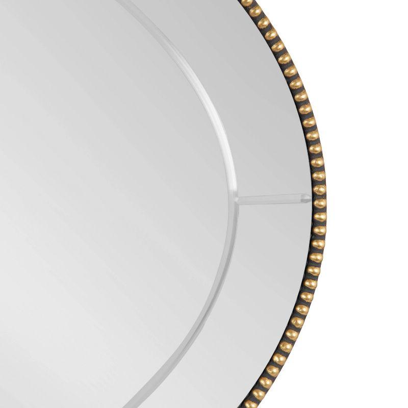 Kate & Laurel All Things Decor 24"x36" Gwendolyn Beaded Oval Wall Mirror Gold