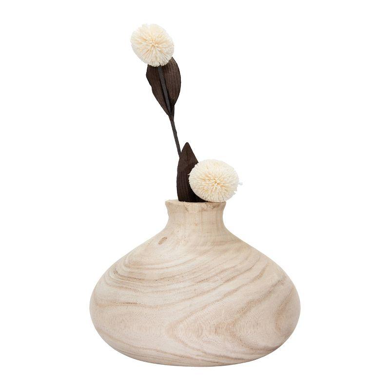 Natural Paulownia Wood 7.5" Bouquet Vase