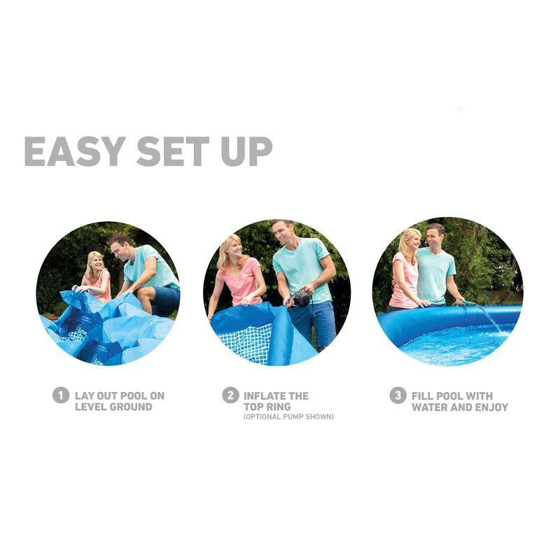 Intex  Easy Set Inflatable Puncture Resistant Above Ground Portable Outdoor Swimming Pool for Kids and Adults, Blue