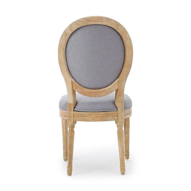 Set of 2 Phinnaeus Dining Chair Gray - Christopher Knight Home: French Country, Upholstered, Rubberwood