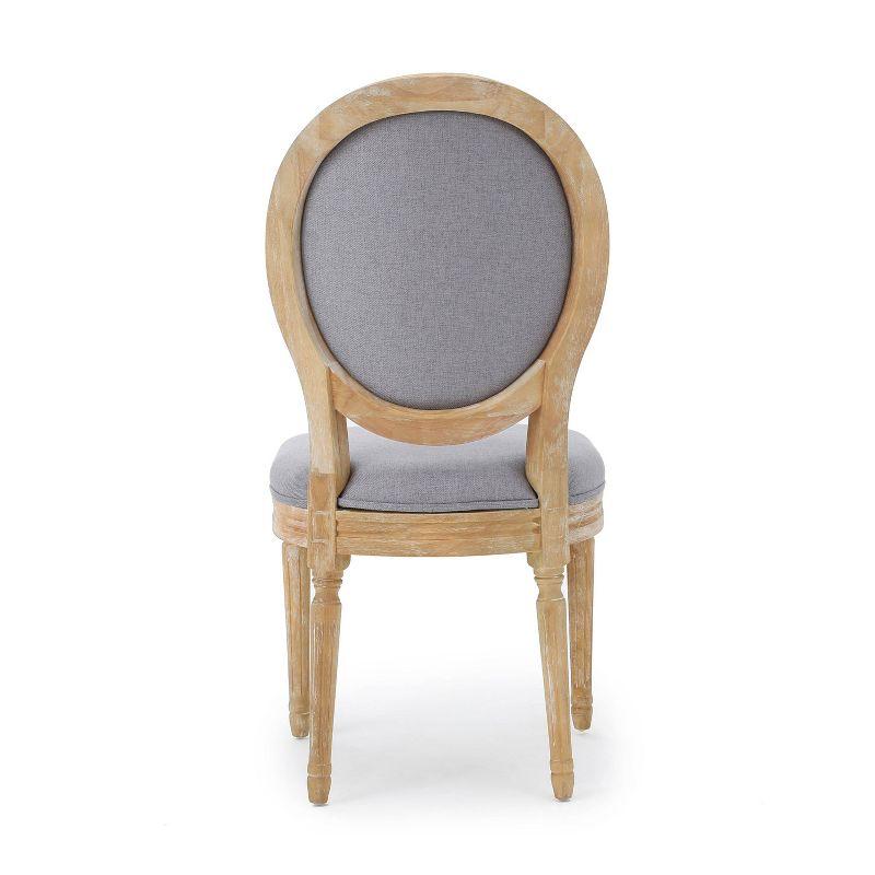 Gray Upholstered Wood Side Chair, 42.5" Length