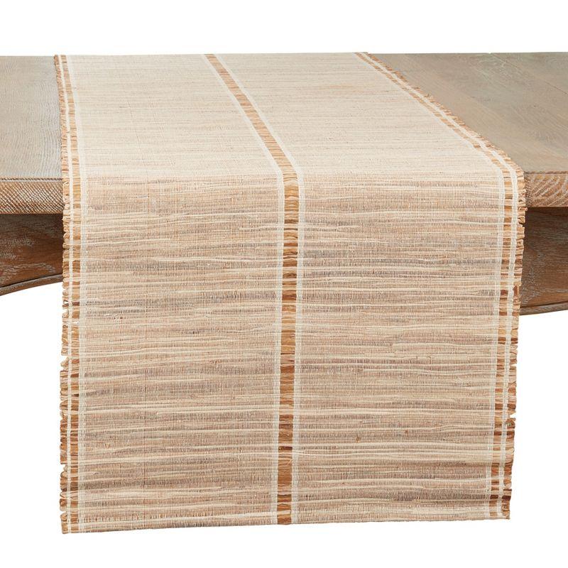 Beige and Brown Water Hyacinth Table Runner