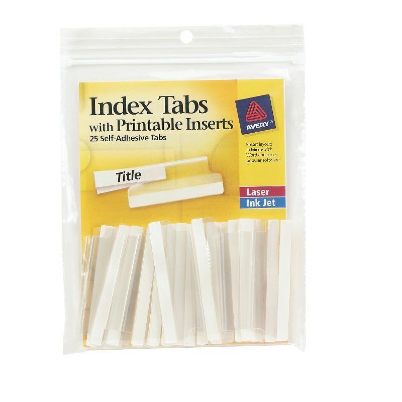 Avery Self-Adhesive Tabs with Printable Inserts 2" Clear 25/Pack (16241) 113373