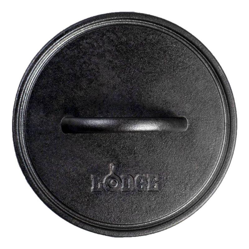 Lodge 8" Cast Iron Round Flat Grill Press: Oven & Broiler-Safe, Hand Wash, Gas & Induction Compatible, Black