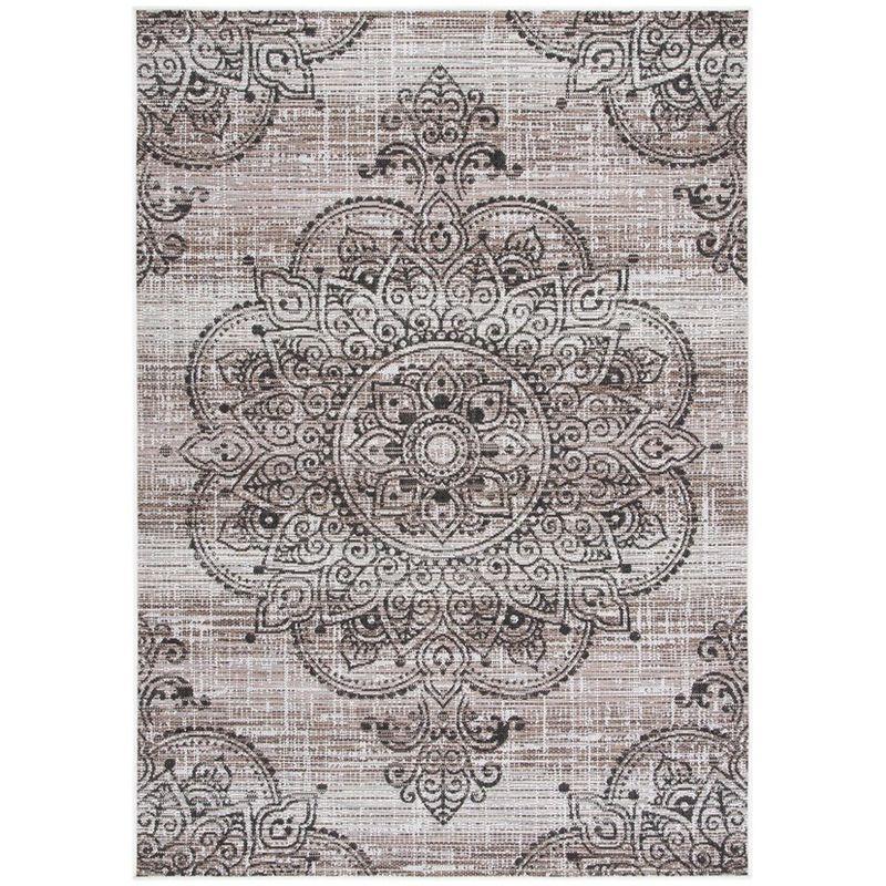 Havana Light Brown and Black Synthetic Indoor/Outdoor Rug