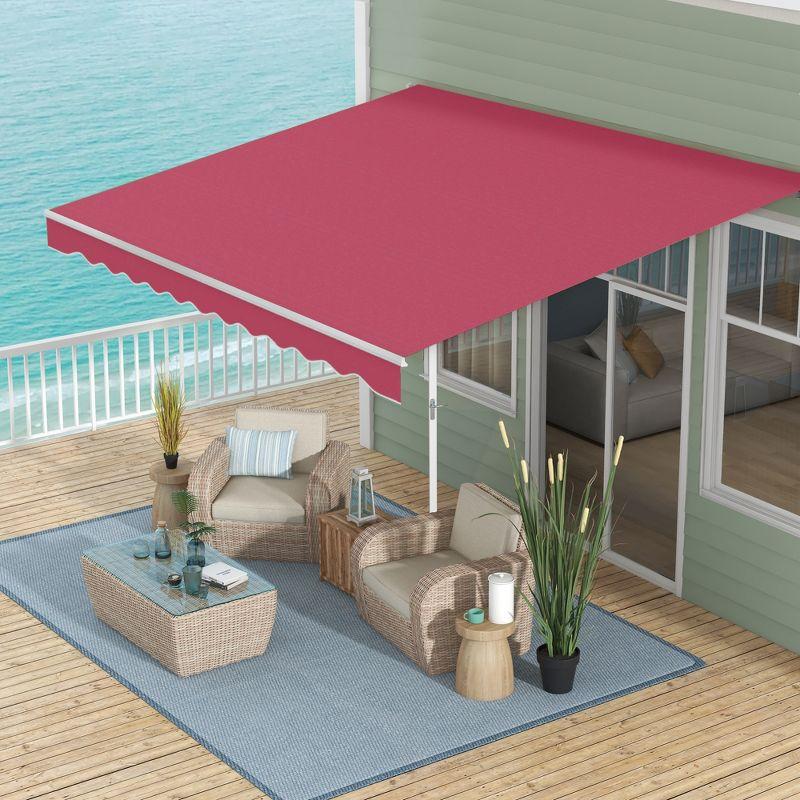 Outsunny 156'' W x 3'' D Retractable Patio Awning