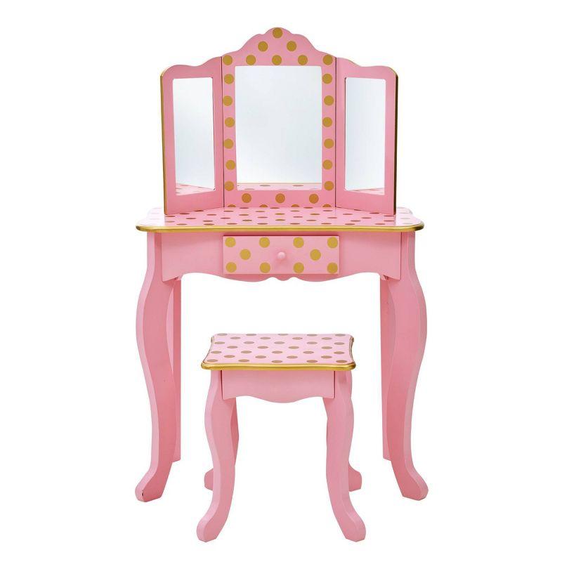 Teamson Kids Gisele Wooden Polka Dot 2-pc. Play Vanity for Accessories
