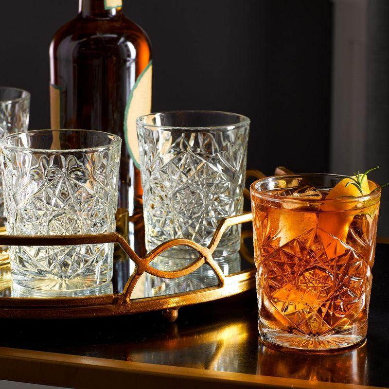 Libbey Classic Libbey Cocktail Hobstar Double Old Fashioned Glasses, 12 oz. (Set of 4)