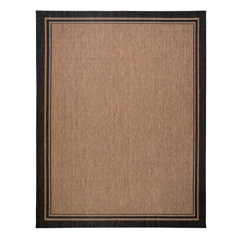 Gertmenian Paseo Soroa Chestnut Brown/Black Classic Border Indoor/Outdoor Flatweave Area Rug