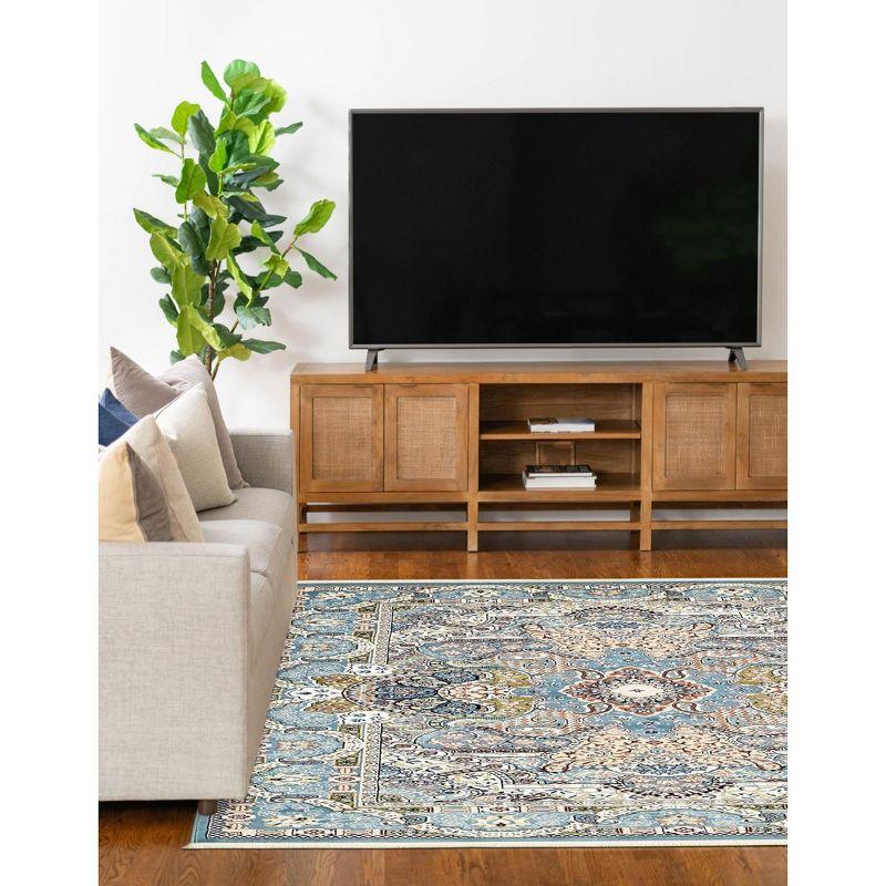Unique Loom Narenj Collection Area Rug - Glasgow (8'  x 10' Rectangle Blue/Black)