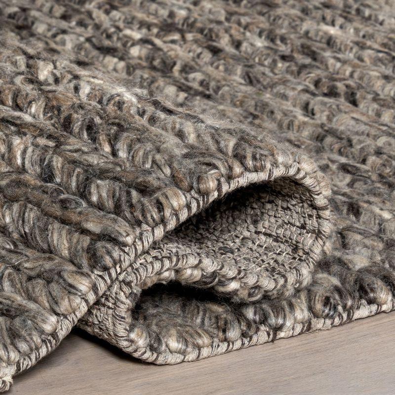 Nuloom Penelope Braided Wool Indoor Area Rug, 5' x 8', Grey