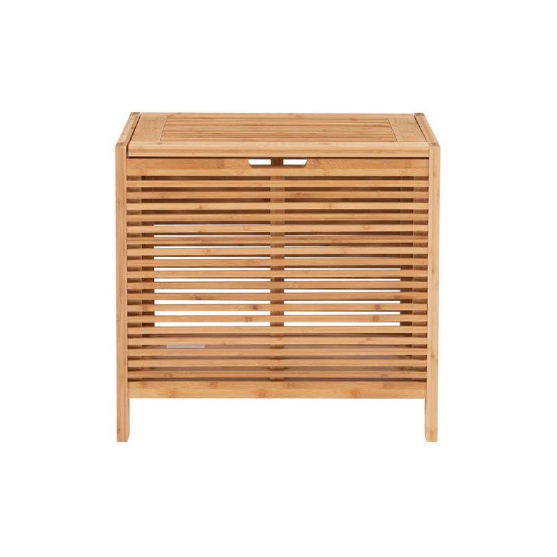 Bracken Natural Bamboo Upright Hamper with Safety Lid