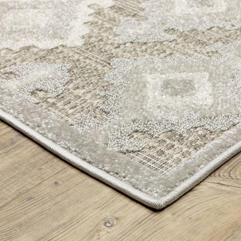 Captiv8e Designs 7'10"x10'10" Tiana Global Medallions Beige/Gray Area Rug