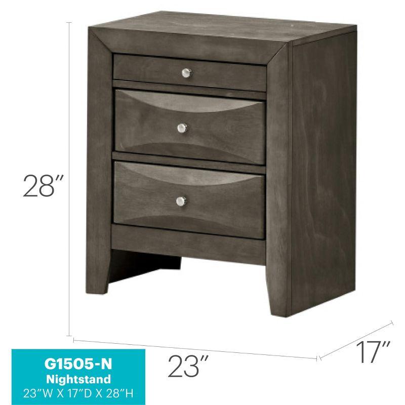 Passion Furniture Marilla 3-Drawer Nightstand (28 in. H x 23 in. W x 17 in. D)