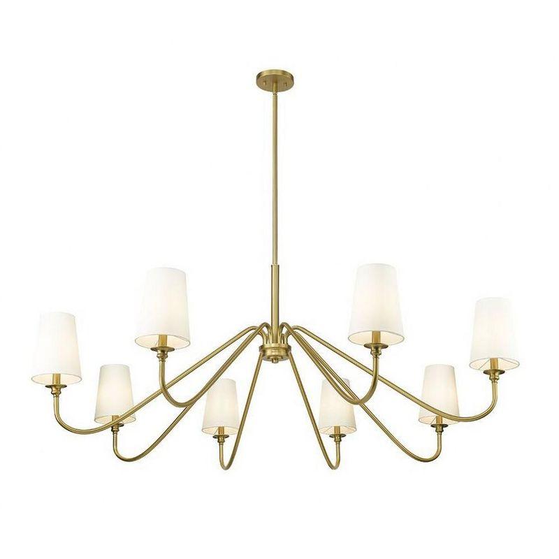 Gianna Modern Gold 8-Light Chandelier with White Shades