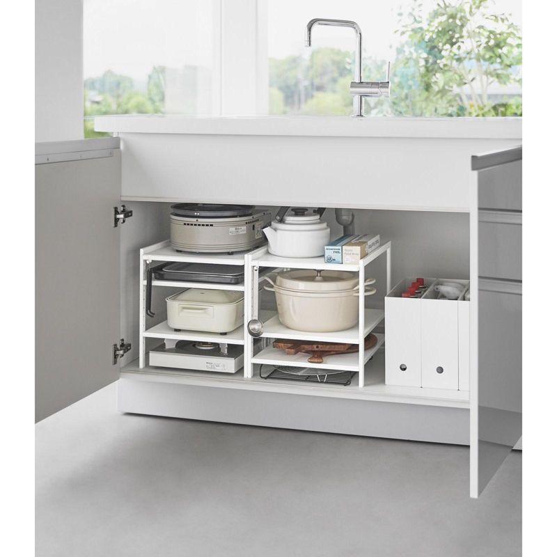 Yamazaki Home Yamazaki Home Three-Tier Cabinet Storage Rack, Steel, Adjustable