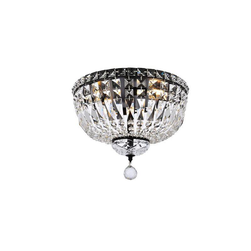 Tranquil 14 Inch Black and Crystal Flush Mount Light