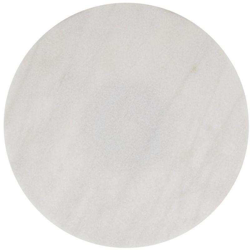 Tissaia Round Accent Table - White Marble/Black - Safavieh