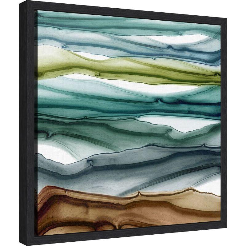 Amanti Art Peregrination (Abstract Mountains) by PI Gallerie Canvas Wall Art Print Framed 16 x 16-in.