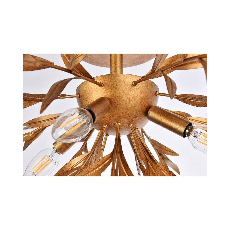 Elegant Lighting Priscilla 23 inch flush mount in gold leaf