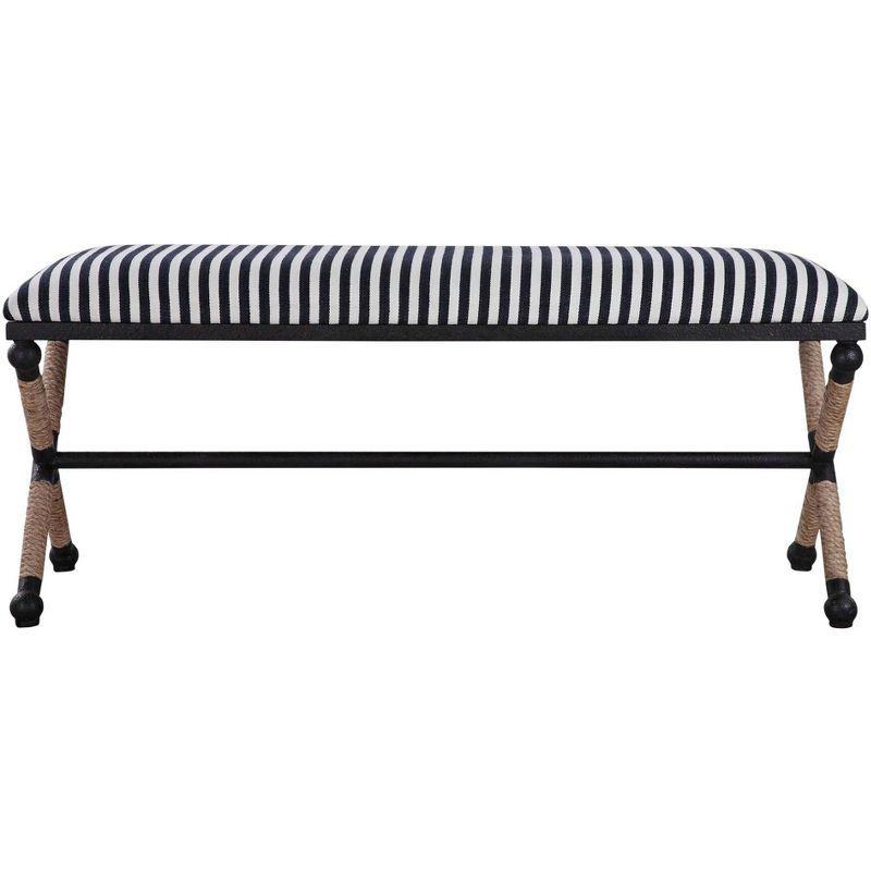 Uttermost Braddock 47 1/2" Wide Blue and White Sailor-Striped Bench