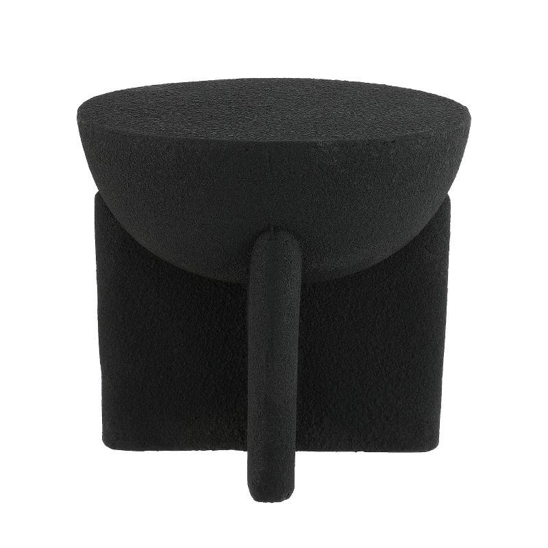 Brady 16.25" Black Matte Drum Outdoor Accent Table