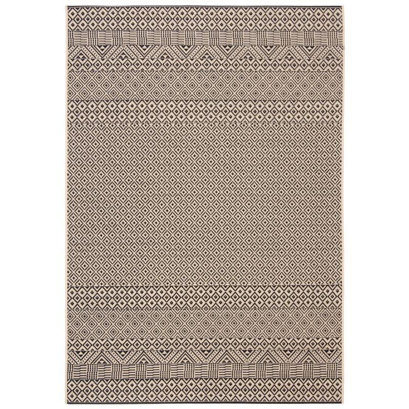 Courtyard CY6235 Power Loomed Indoor and Outdoor Area Rug - Beige/Black - 6'7"x9'6" - Safavieh