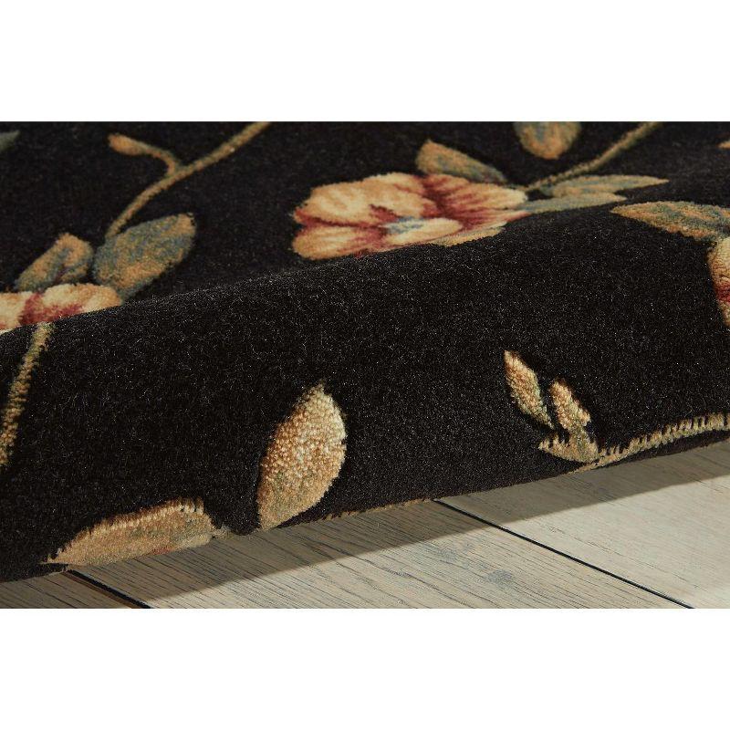 Handmade Black Synthetic Rectangular Area Rug