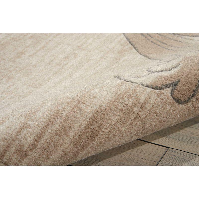 Mocha Floral Synthetic 9' x 12' Area Rug