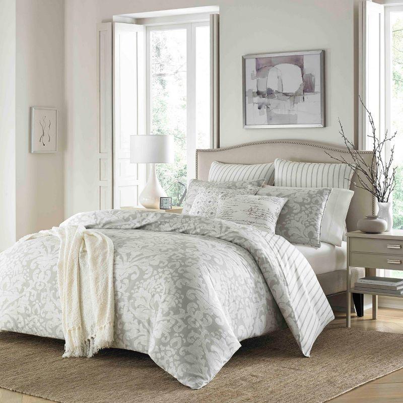 Camden Gray Cotton Full/Queen Duvet Cover Set