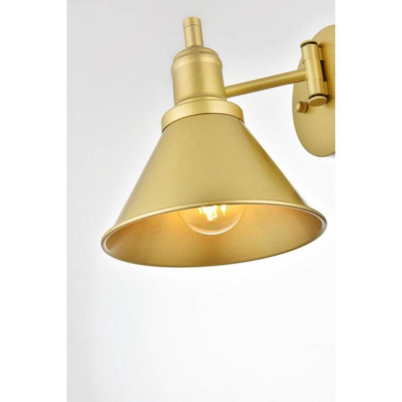 Elegant Lighting Jair 1 light Brass swing arm plug in wall sconce