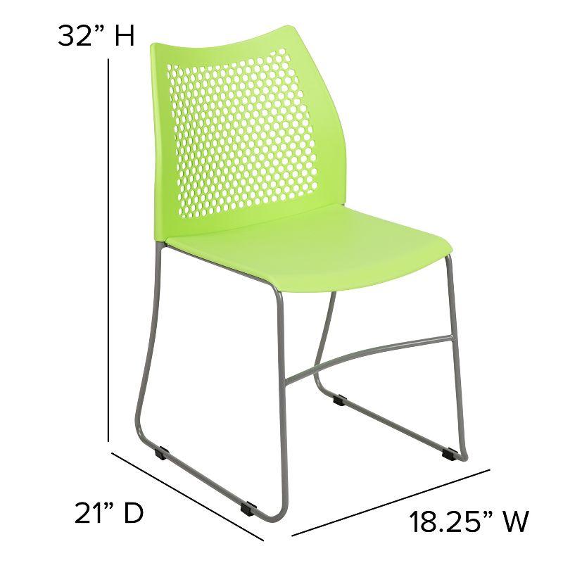 Antonia 661 lb. Capacity Stack Chair with Air-Vent Back and Powder Coated Sled Base